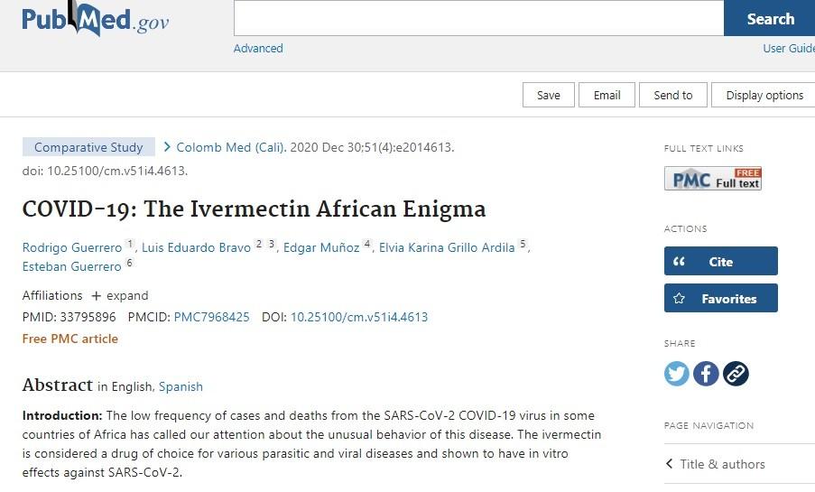 Alleged ivermectin enigma in Africa.