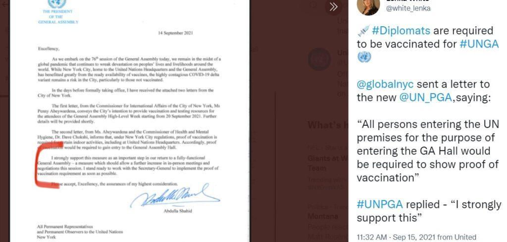 VOA [CIA] official reporter to UN lied that diplomats would have to be shot, based on de Blasio's lie.