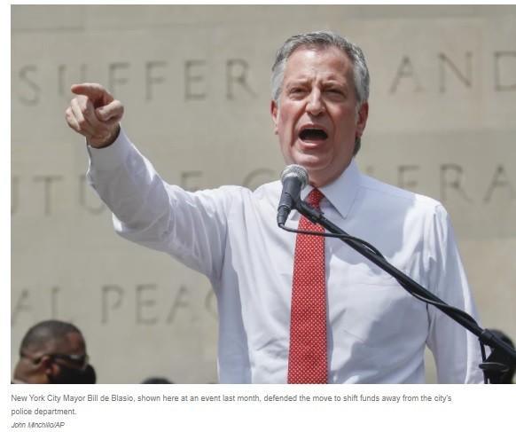 After releasing 100s of criminals from jail, de Blasio called for culling NYPD's budget, even while engaged in Bloomberg's racist 'Stop & Frisk.'