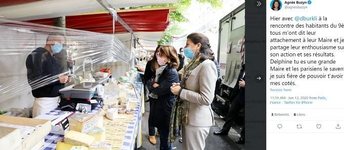 Agnès Buzyn campaigning for mayor, June 2020