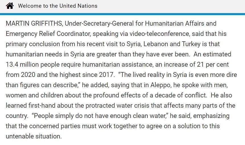 Martin Griffiths addressed UNSC