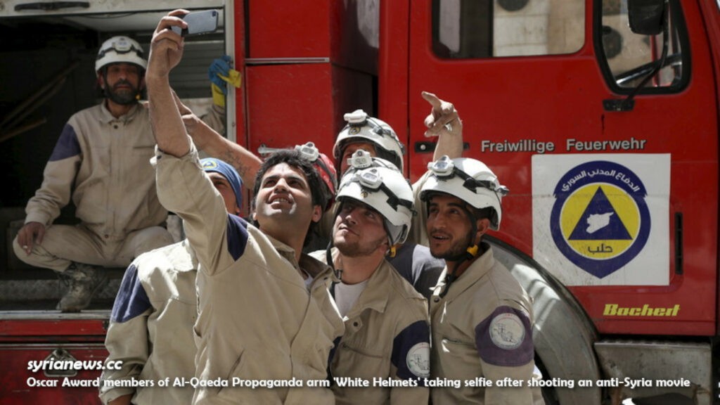 Oscar Award White Helmets Al Qaeda propaganda arm taking selfie after shooting false flag movie