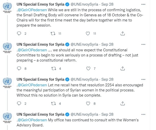 UNSC Spec Envoy Pedersen noted his failure in putting together the Constitutional Committee meeting.