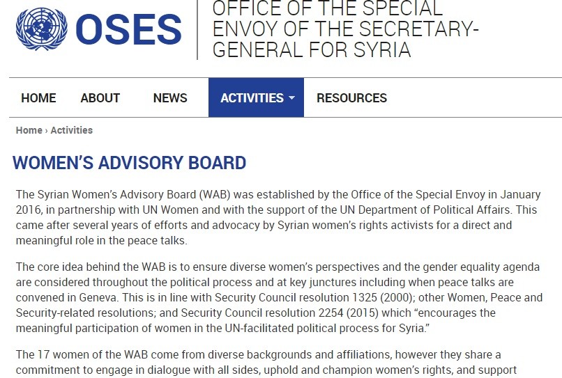 UNSC NATO Syrian Women Advisory Board