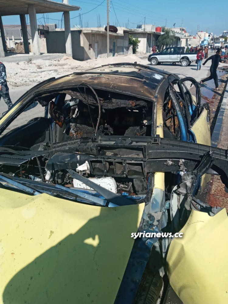 Bomb explosion in a car in Quneitra province southern Syria kills a soldier