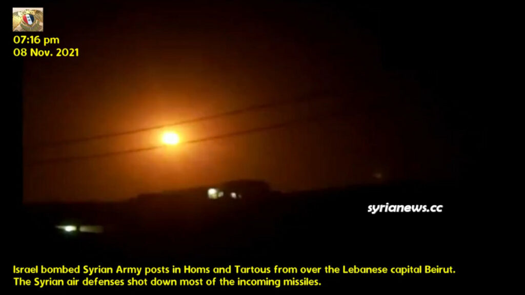 Israel bombs Homs and Tartous from over Lebanon capital Beirut - عدوان اسرائيلي على حمص وطرطوس في سورية من فوق بيروت