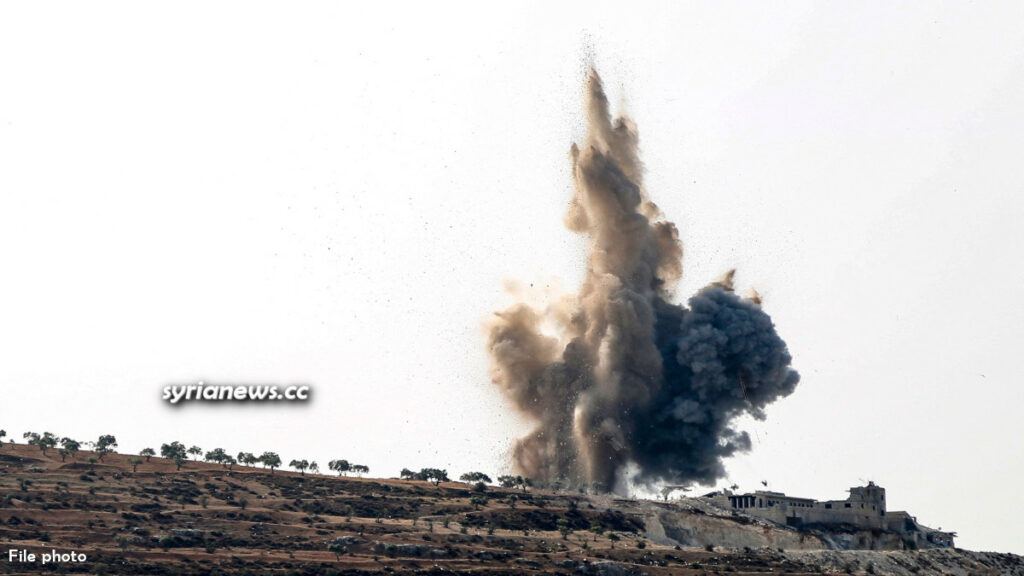 Landmines explosion in Syria - file photo - انفجار لغم أرضي