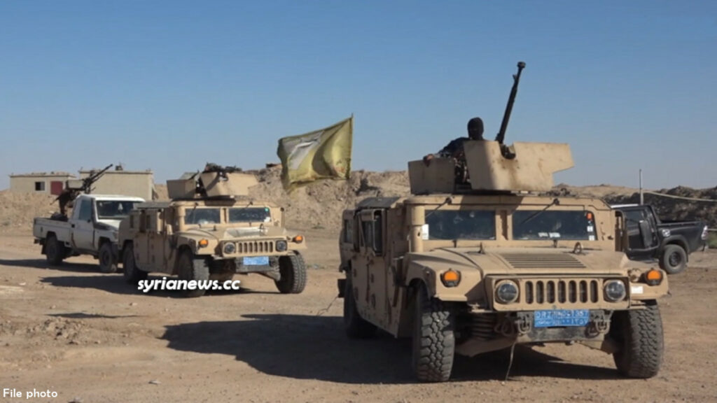 Military vehicles of the US-sponsored Kurdish SDF terrorists in northern Syria