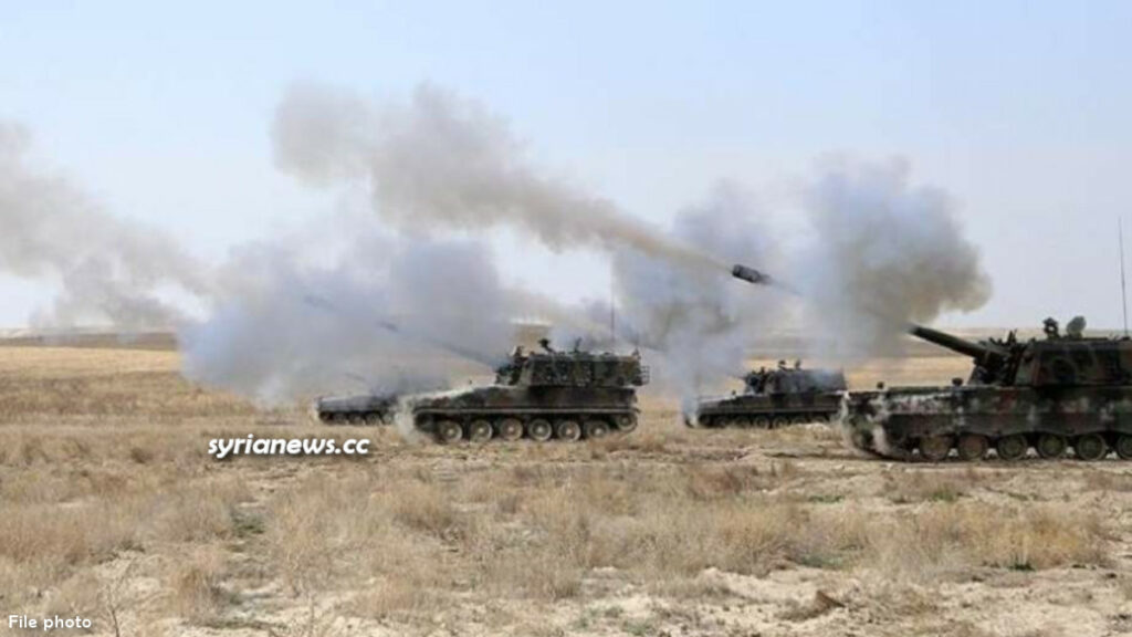 NATO Turkish army artillery in northern Syria