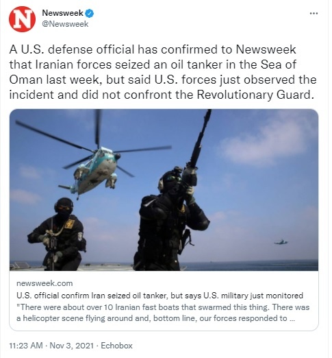 Pentagon/Defense rep was incoherent about what happened with the IRGC in the Gulf of Oman.