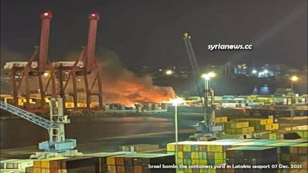 Israel bombs containers yard in Latakia seaport - عدوان اسرائيلي على ميناء اللاذقية