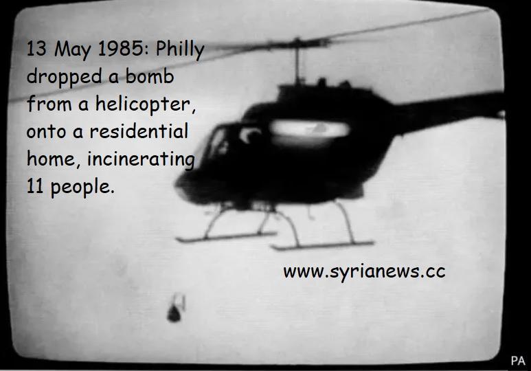Nazi Goebbels Lie of the non-existent Syrian barrel bomb is taken from Philly, 1985.
