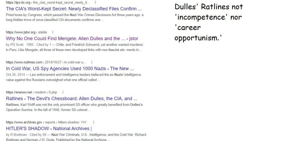 Dulles' ratlines brought Nazi folk into prominent positions for NATO.
