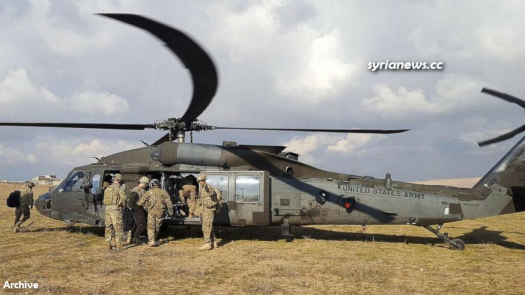 US Army Biden forces helicopter in Syria carry out airdrop operation - قوات بايدن - الجيش الامريكي هليكوبتر سورية