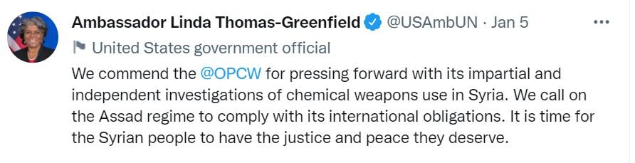 Ambassador Grandma continued her chemical file lies.