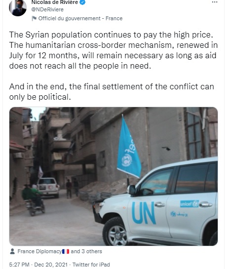 French ambassador did not bother to share his statement to the UNSC.