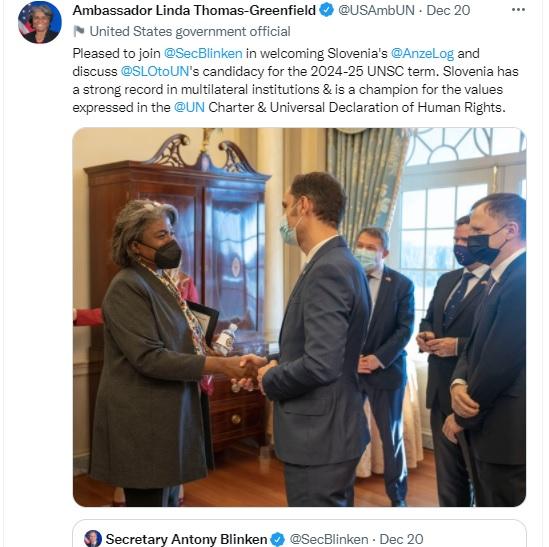 Ambassador Linda 'Grandma' Thomas-Greenfield still too busy to acknowledge Mills' statement to the UNSC.