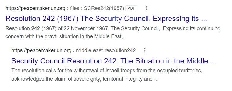 UNSCR 242 told Israel to leave the Golan.