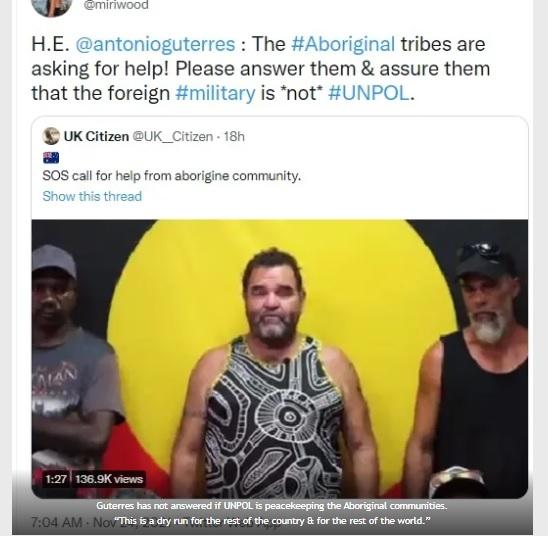 Wailing over the Ukraine Nazis, SG continues to ignore the plea from Aboriginal tribal leaders in Australia.