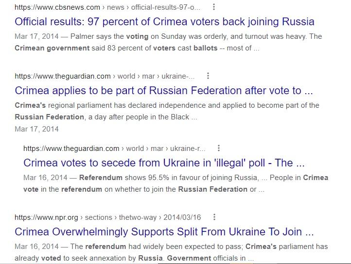 March 2014, Crimea voted to join the Russian Federation. NATO persists in calling the vote, an "annexation."