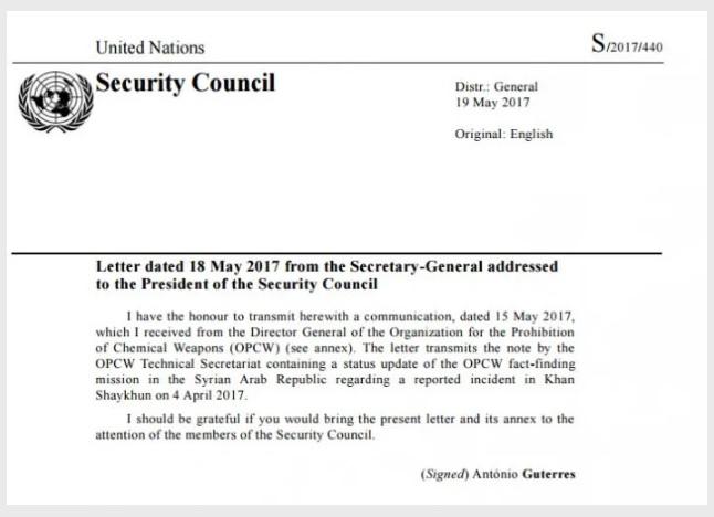 SG outright lied that OPCW was on the ground in Syria.