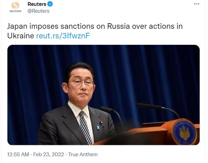 NATO house servant Japan announces illicit economic coercion for Nazimaidan Ukraine...