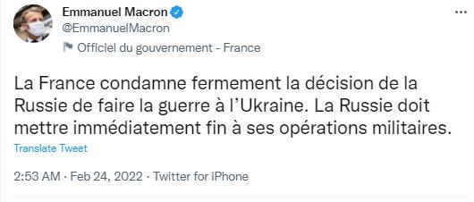 NATO Nazi Macron supports Nazimaidans in Ukraine.