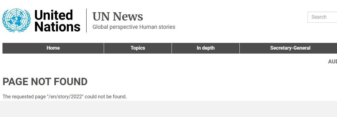 Page on Ukraine statement still not available two days later.