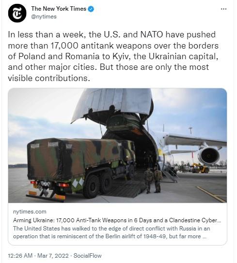 How much did 17k anti-tank missiles smuggled into Ukraine cost taxpayers?