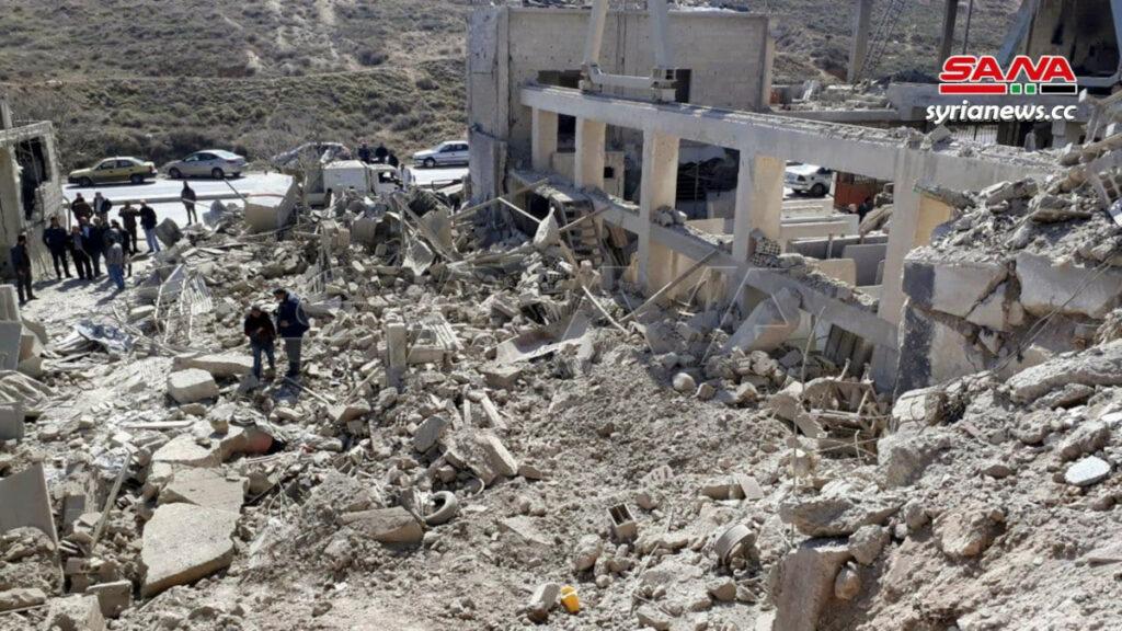 Israel bombs a factory northeast of Damascus killing 2 people -عدوان اسرائيلي على ضاحية الأسد شمال شرق دمشق يقتل مواطنين