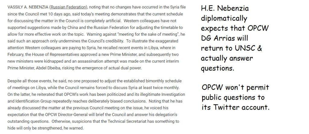 NATO OPCW is as corrupt as the NATO P3 who rule the UNSC.