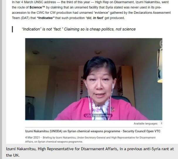 Nakamitsu pretty much repeats the same lies to the UNSC, every month.