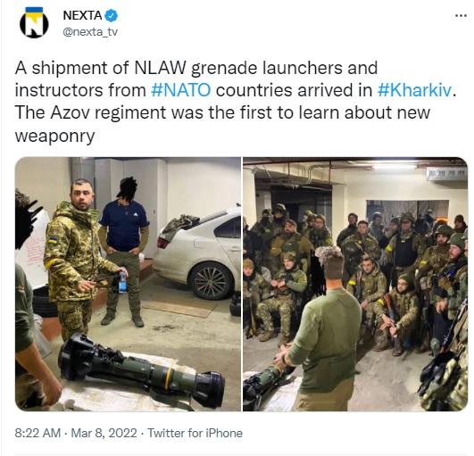 Kharkiv Ukraine 15km from Russian border. Nexta based in NATO Poland. 