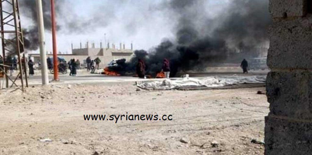 Locals demonstrated against SDF and torched a military vehicle in Syria.