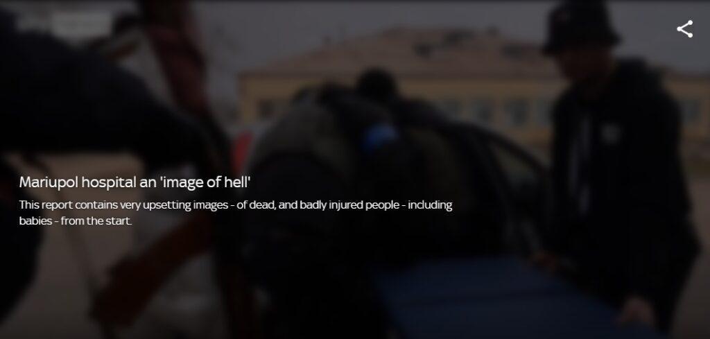 Sky News ominous warning from alleged Mariupol DPR hospital, wrongfully called Ukraine.