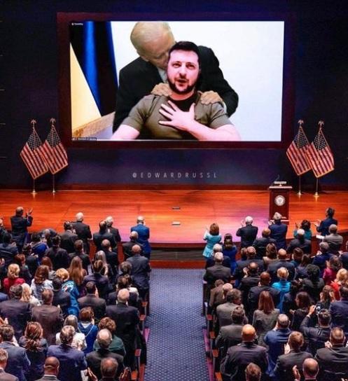 Ukraine president blew smoke.