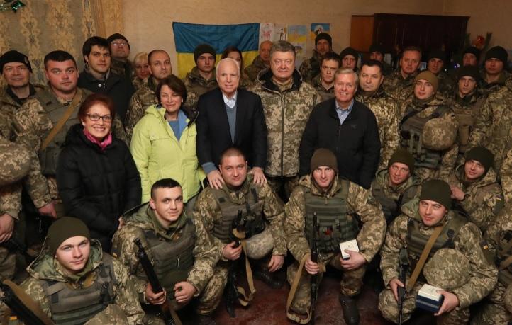 Bipartisan senators showing their colonialist disdain for DPR, held a military meeting in 'Ukraine,' December 2016.