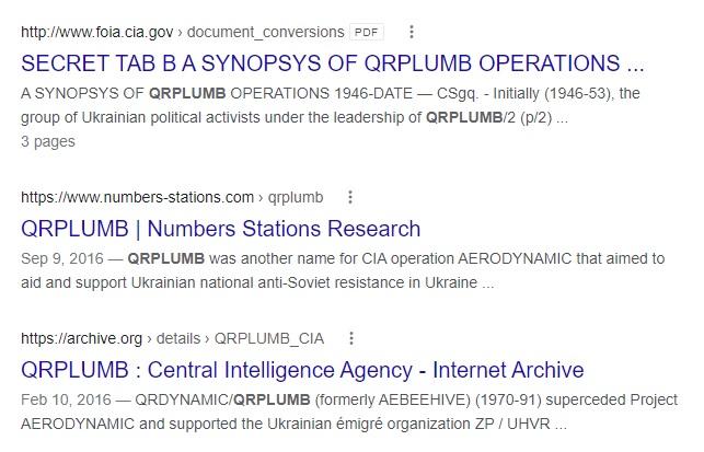 QRPLUMB was nascent CIA plot to use Ukraine Nazis to help destroy the Soviet Union.