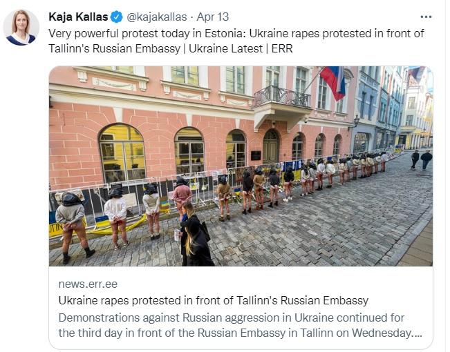 NATO Estonia turn the anal rapes by Ukraine Nazis into perverse street theater.
