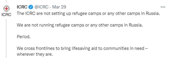 ICRC issued series of tweets to correct 