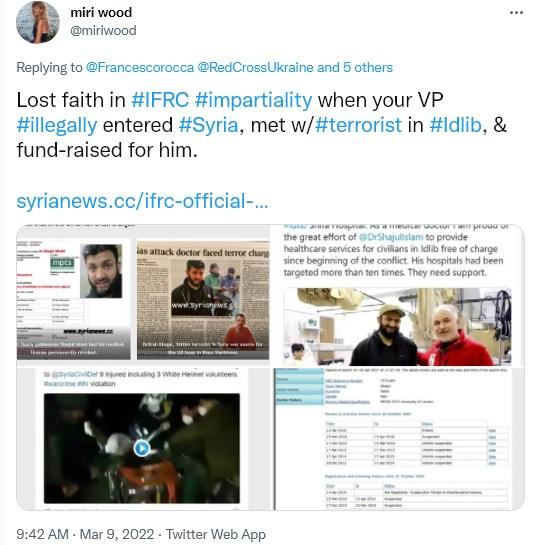 IFRC not best suited for speaking of impartiality in Ukraine.