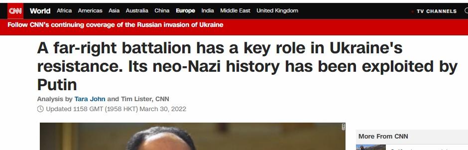 CNN blames Putin for Nazis installed under Obama, in Ukraine.