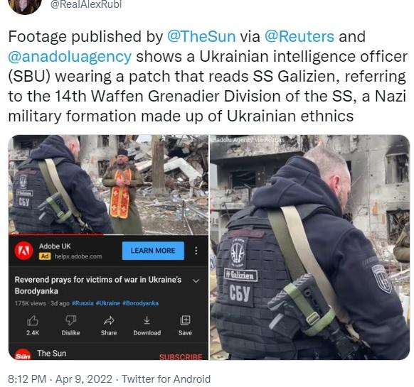 Even western atheists were moved by Christian leader praying...so much that few noticed the Ukraine soldier sporting Nazi patch.