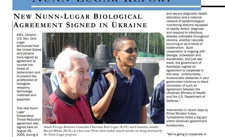 Nunn-Lugar bio-weapon agreement signed in Ukraine, 2005.