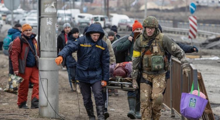 Procession a la Helmets, somewhere in Ukraine. Note that what looks like a child's bag has been CGI'd into the drama.