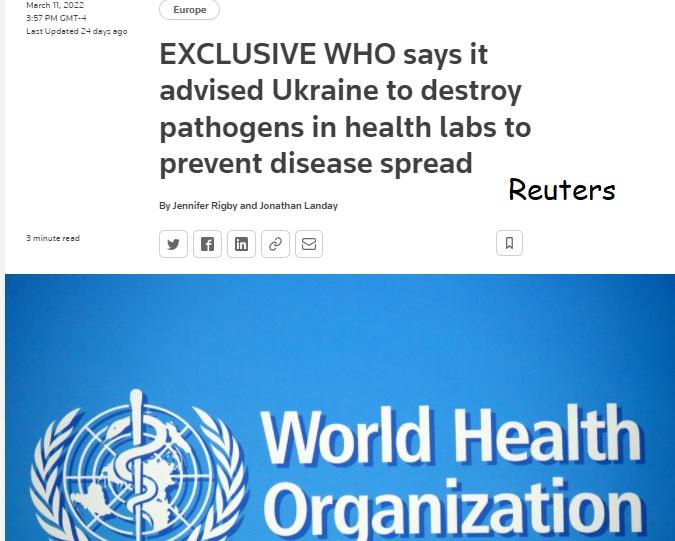 WHO told Ukraine to destroy hazardous pathogens.