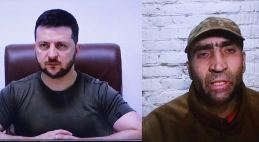 Ukraine President Zelensky brought literal Azov Nazi to address Greek parliament.