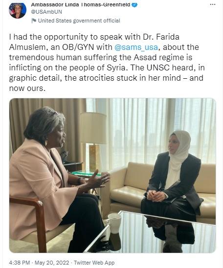 Diplomat Thomas-Greenfield left her stand-in to address the UNSC.