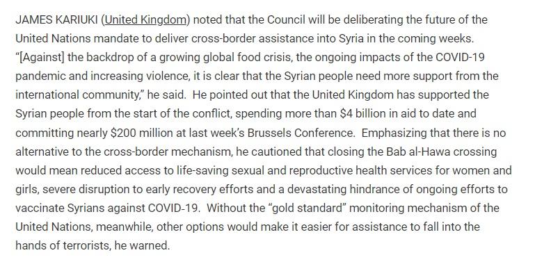 Britain sings the same imperialist song about Syria at each UNSC meeting.
