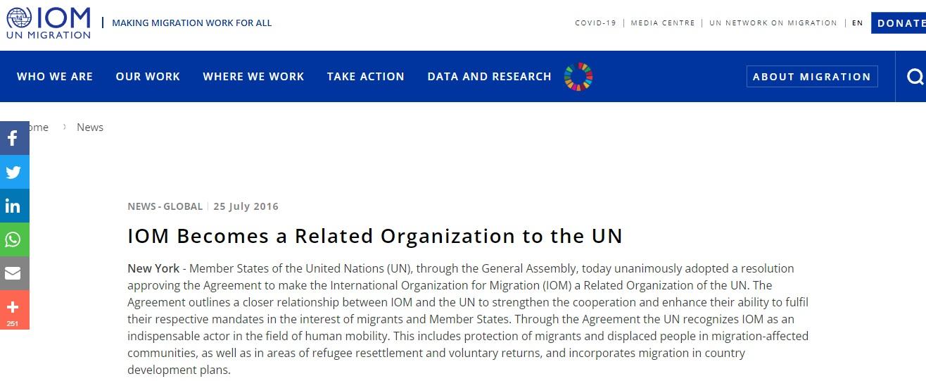 What the UN International Organization for Migration does.